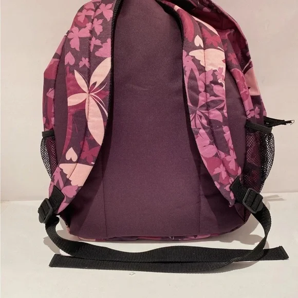 Navy, Pink Flowers Backpack with small pocket and two mesh pockets in side ๐ด - Picture 2 of 7